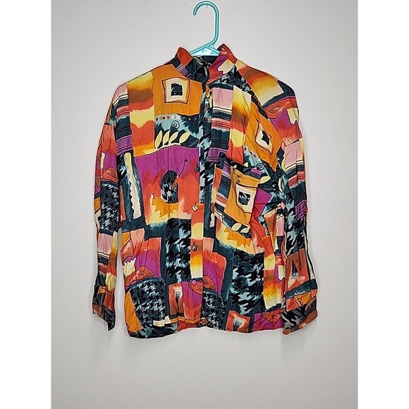 1980's Abstract Vintage The Limited Matching Outfit Skirt Button Down Shirt Bold - Picture 12 of 16